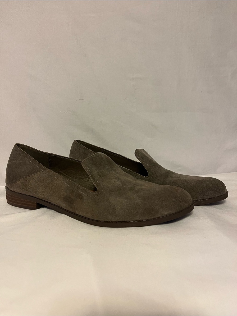 LOFT Men's Suede Slip-On Loafers in Taupe Brown